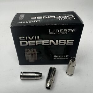 LIBERTY AMMUNITION CIVIL DEFENSE 9MM +P - 2040 FPS - 50 GRAIN FRAGMENTING HOLLOW POINT