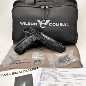 New WILSON COMBAT DIVISION 77 PROJECT 1 BLACK - DOUBLE STACK COMP PISTOL - 9MM - 5" MATCH GRADE STAINLESS BULL BARREL - BLACK ARMOR-TUFF® ALUMINUM FRAME & SLIDE